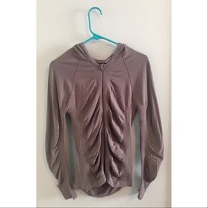 Grey Glitter Athleta Ruched ZIP-Up Jacket- Size M